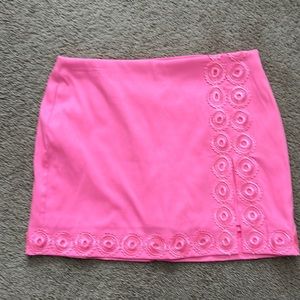 Neon pink skirt